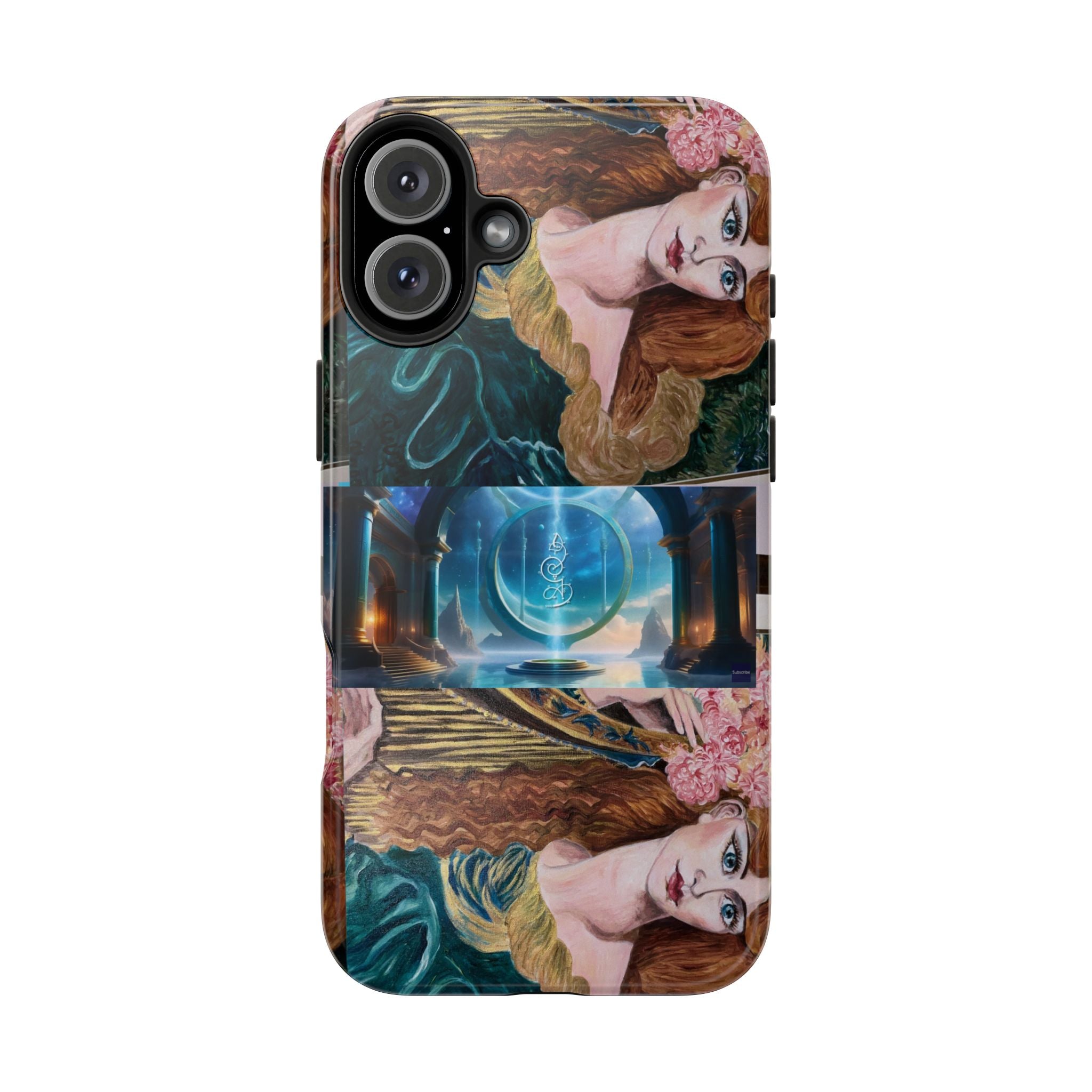 Ancient Greek Goddess of Music, daughter of Zeus, Mistress of Apollo,  Astral Gate, Time Traveller hard phone-case, Angelic Woman Art.