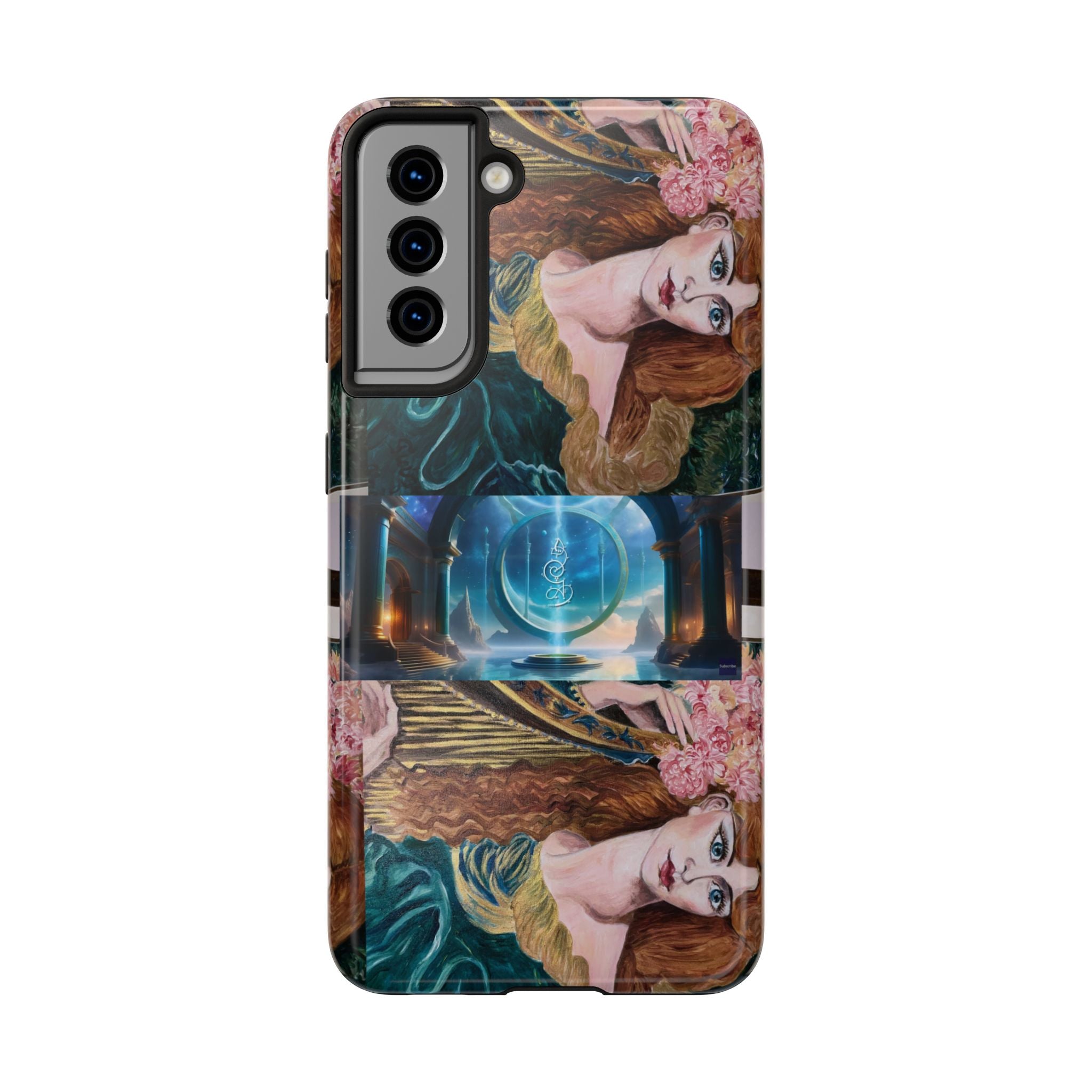 Ancient Greek Goddess of Music, daughter of Zeus, Mistress of Apollo,  Astral Gate, Time Traveller hard phone-case, Angelic Woman Art.