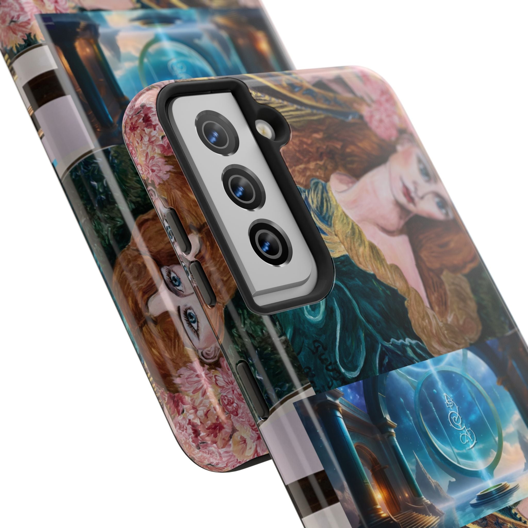 Ancient Greek Goddess of Music, daughter of Zeus, Mistress of Apollo,  Astral Gate, Time Traveller hard phone-case, Angelic Woman Art.