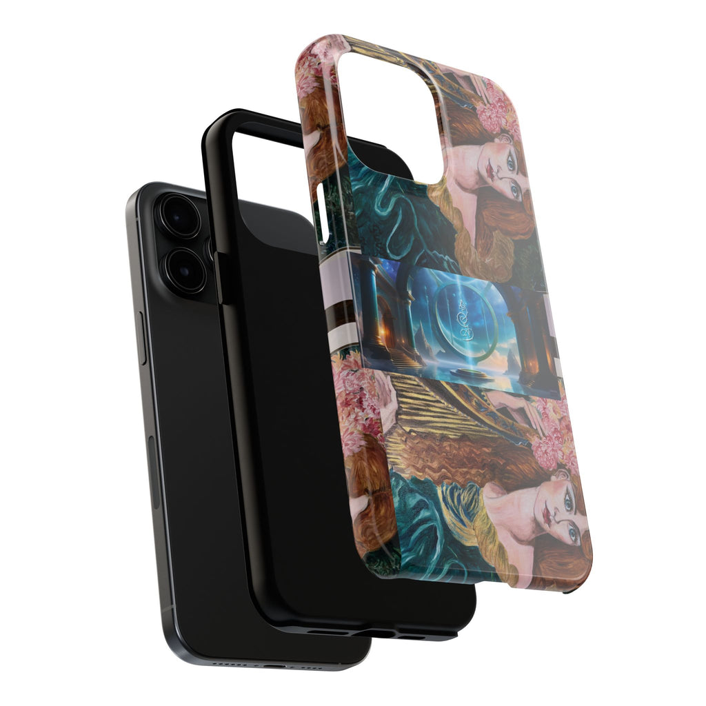 Ancient Greek Goddess of Music, daughter of Zeus, Mistress of Apollo,  Astral Gate, Time Traveller hard phone-case, Angelic Woman Art.