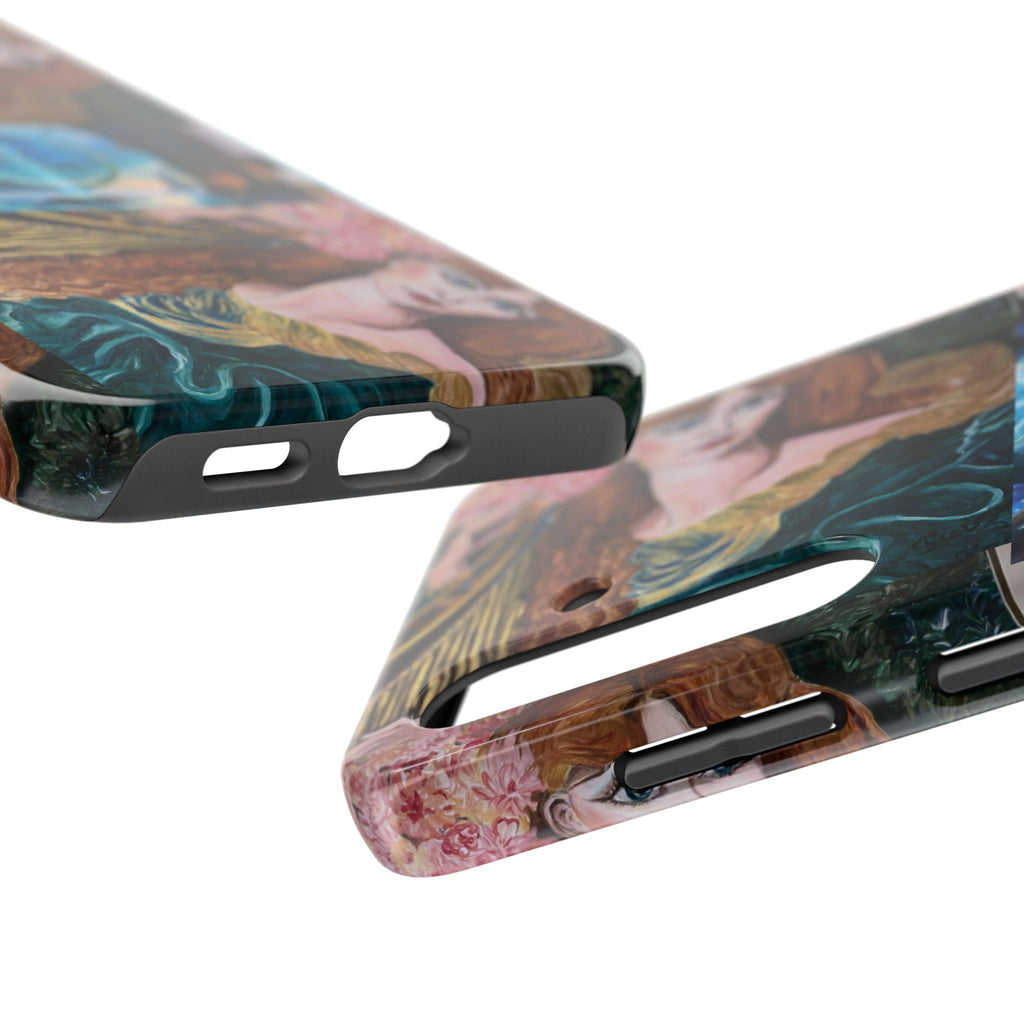 Ancient Greek Goddess of Music, daughter of Zeus, Mistress of Apollo,  Astral Gate, Time Traveller hard phone-case, Angelic Woman Art.
