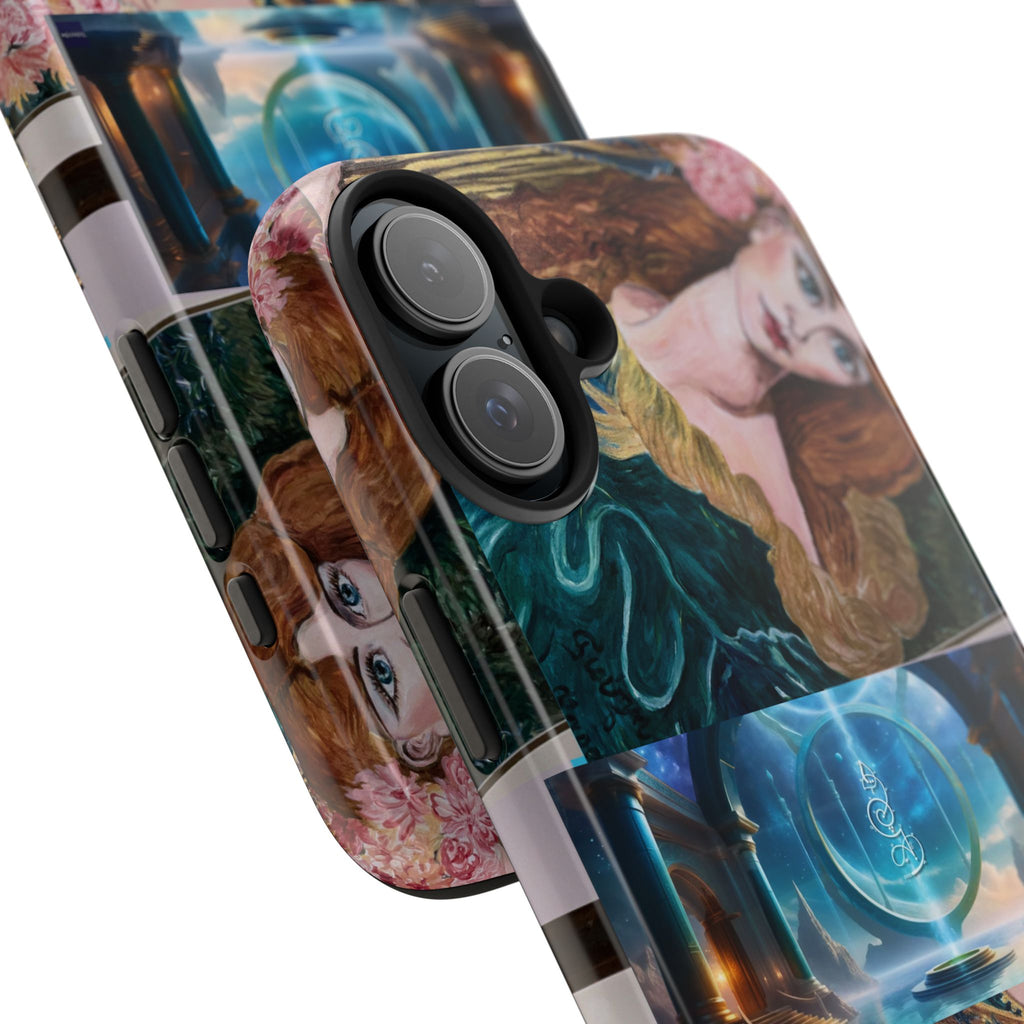 Ancient Greek Goddess of Music, daughter of Zeus, Mistress of Apollo,  Astral Gate, Time Traveller hard phone-case, Angelic Woman Art.