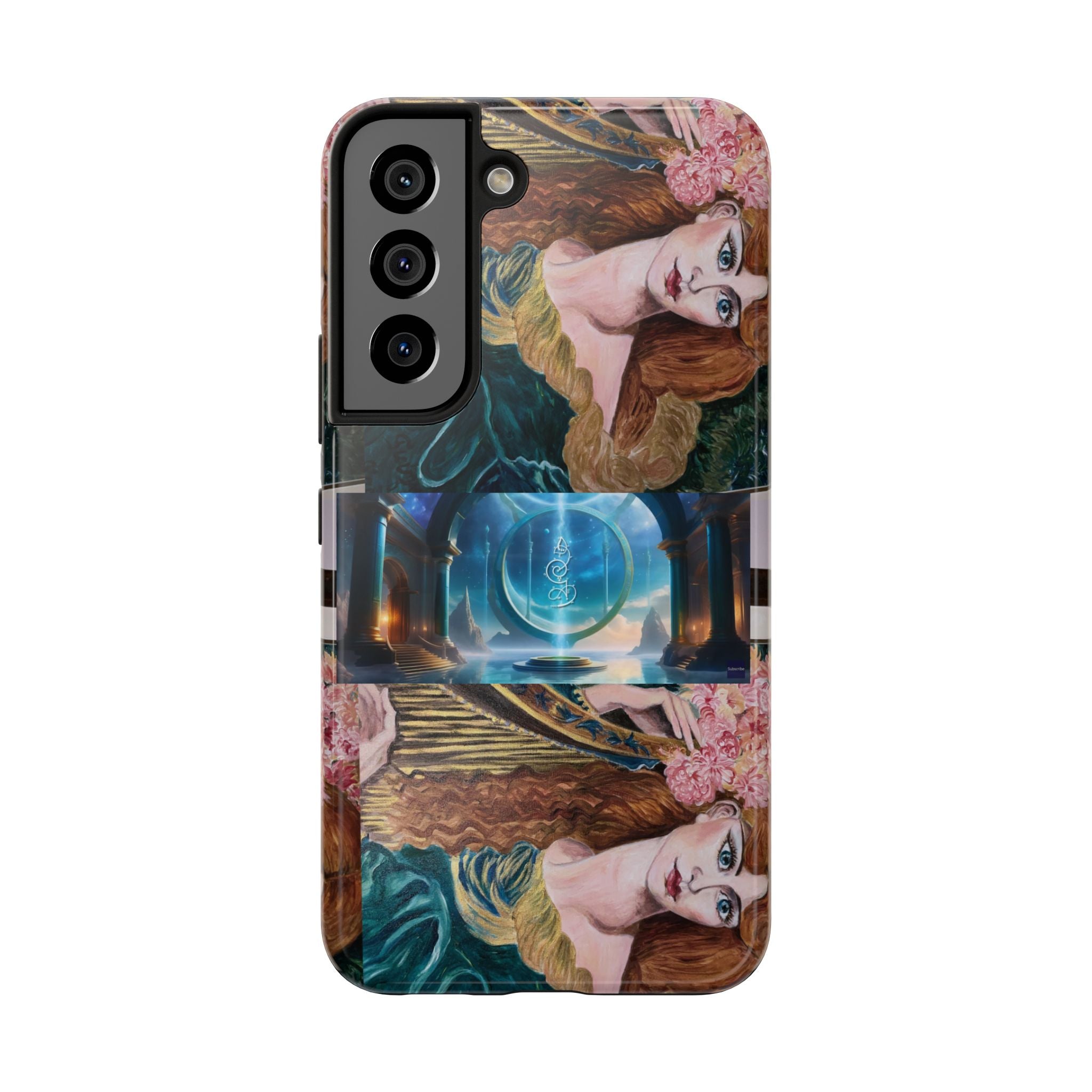 Ancient Greek Goddess of Music, daughter of Zeus, Mistress of Apollo,  Astral Gate, Time Traveller hard phone-case, Angelic Woman Art.