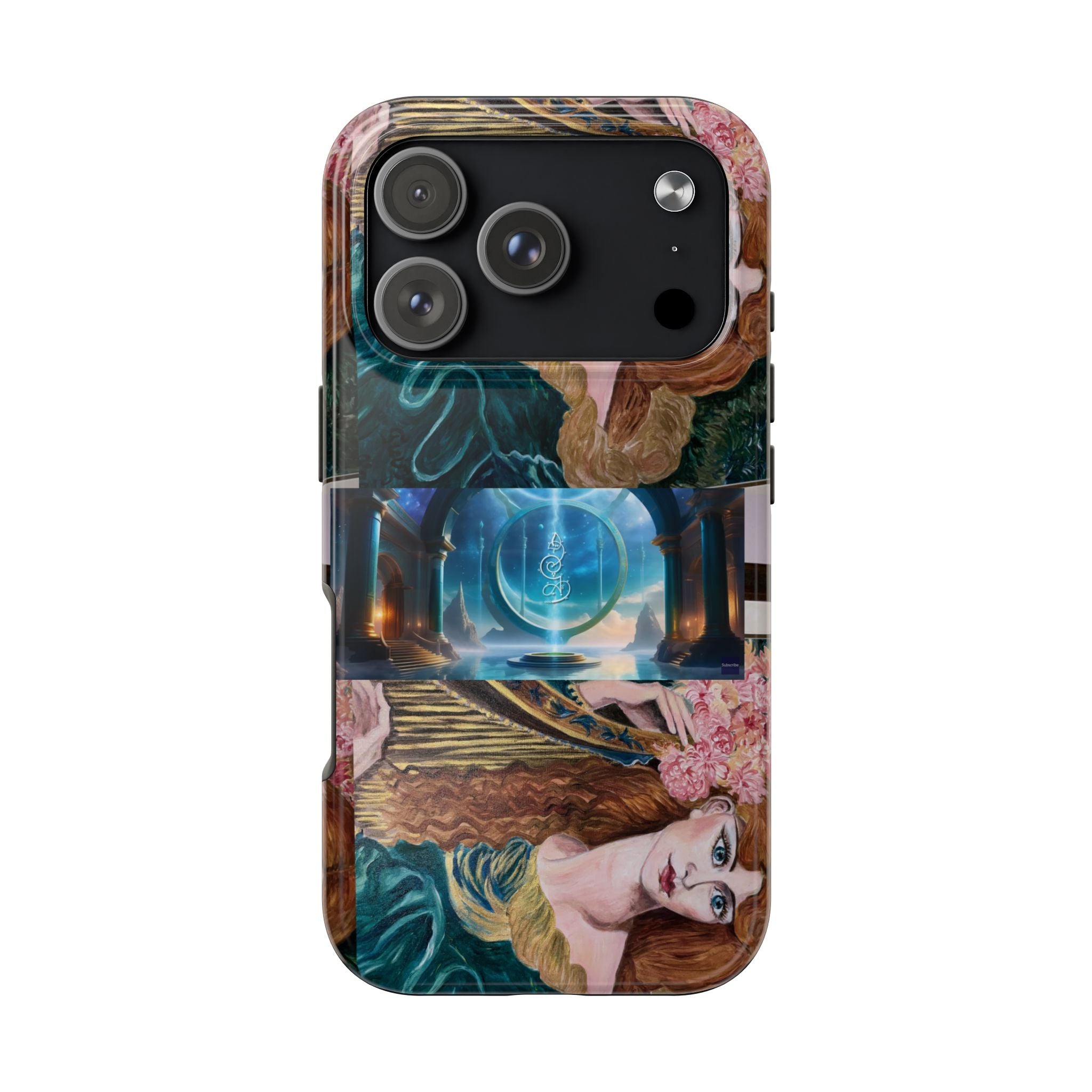Ancient Greek Goddess of Music, daughter of Zeus, Mistress of Apollo,  Astral Gate, Time Traveller hard phone-case, Angelic Woman Art.