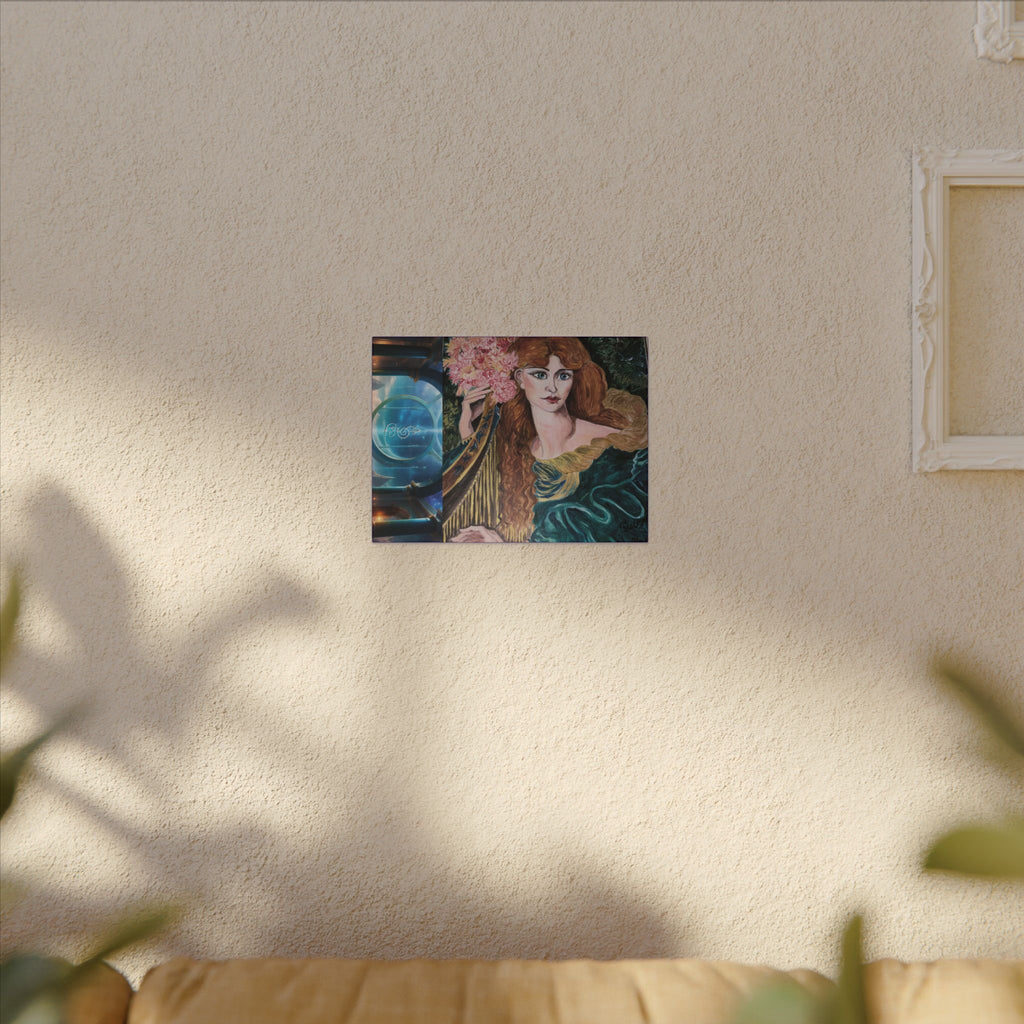 Greek Goddess of Music, Daughter of Zeus, 11 Dimensions Lady with Harp, Canvas