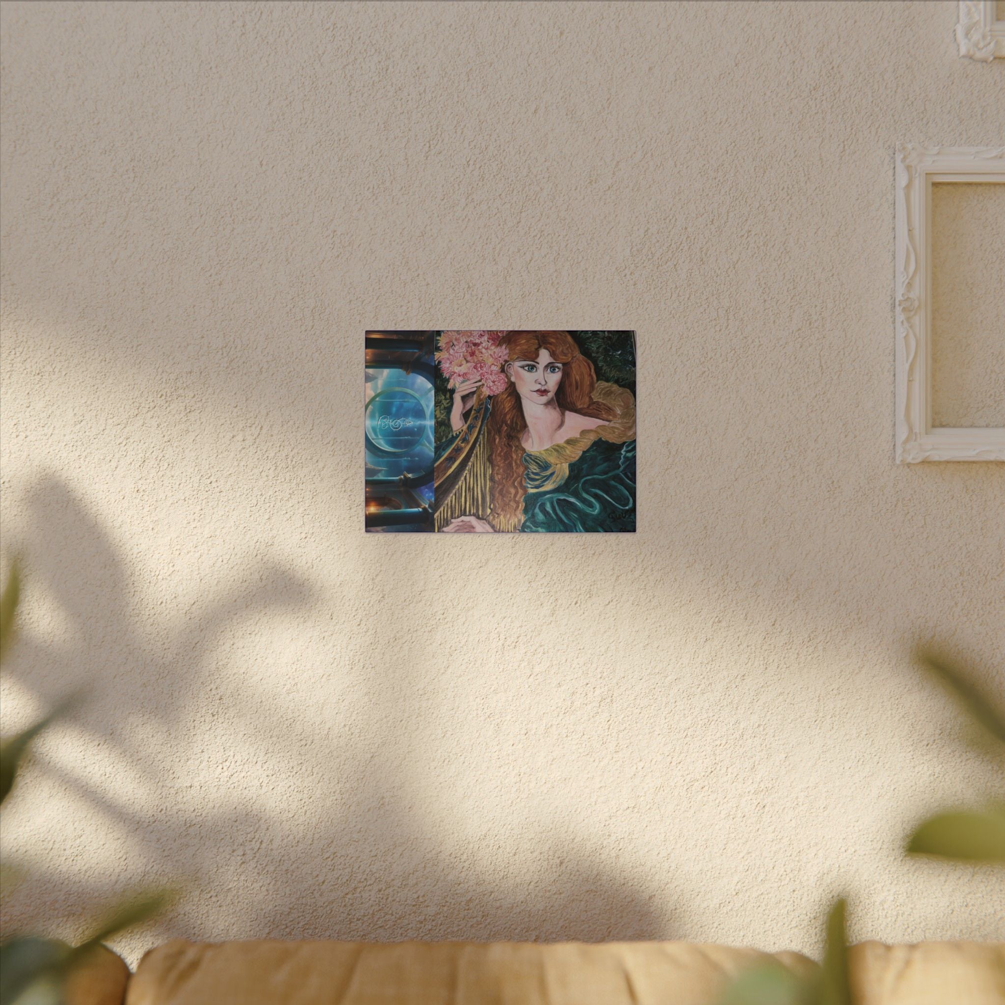Greek Goddess of Music, Daughter of Zeus, 11 Dimensions Lady with Harp, Canvas