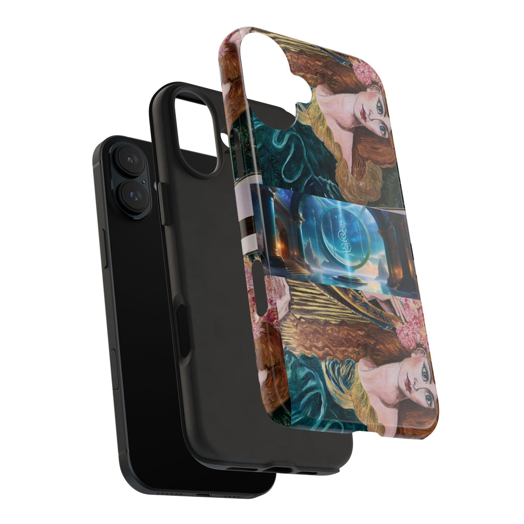 Ancient Greek Goddess of Music, daughter of Zeus, Mistress of Apollo,  Astral Gate, Time Traveller hard phone-case, Angelic Woman Art.