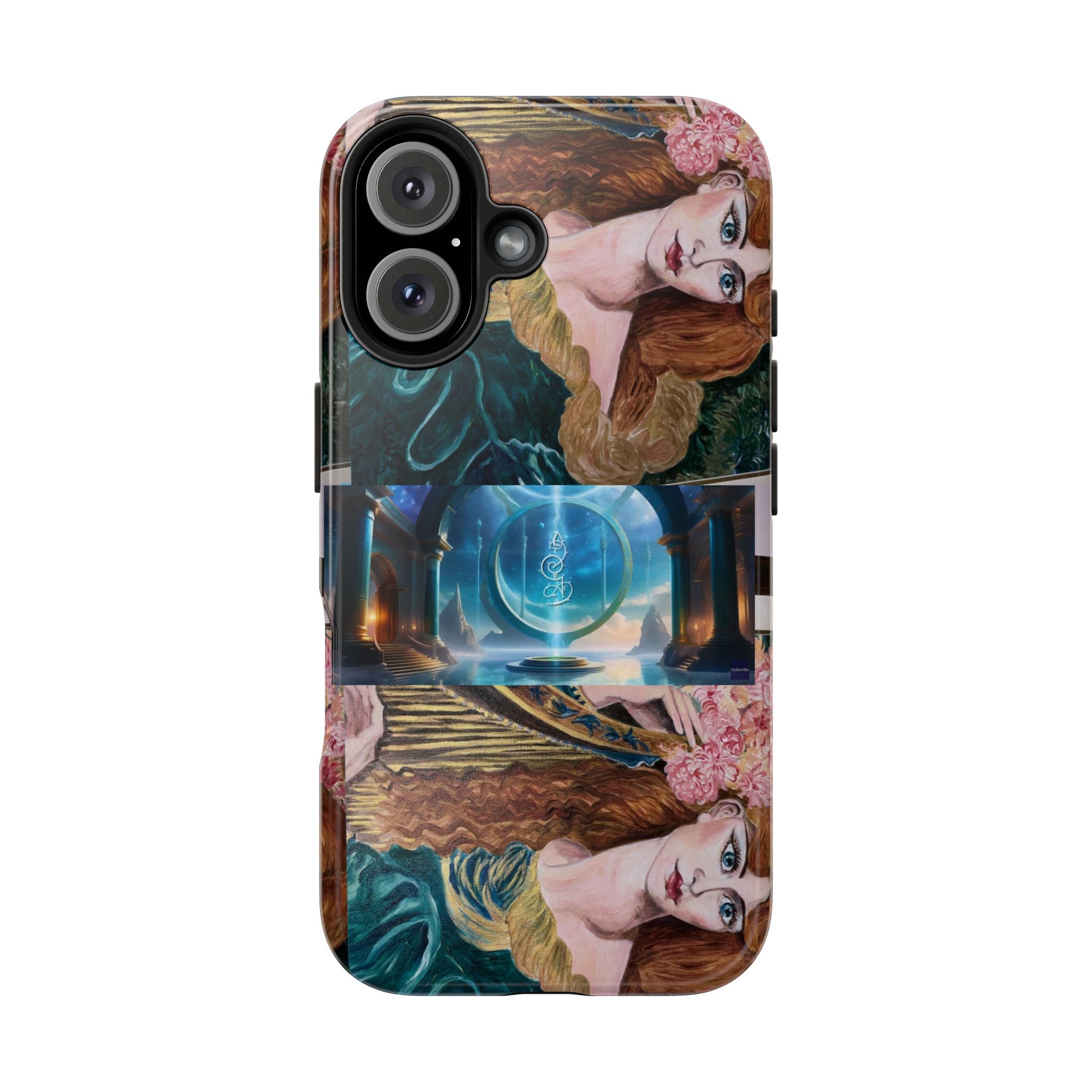 Ancient Greek Goddess of Music, daughter of Zeus, Mistress of Apollo,  Astral Gate, Time Traveller hard phone-case, Angelic Woman Art.