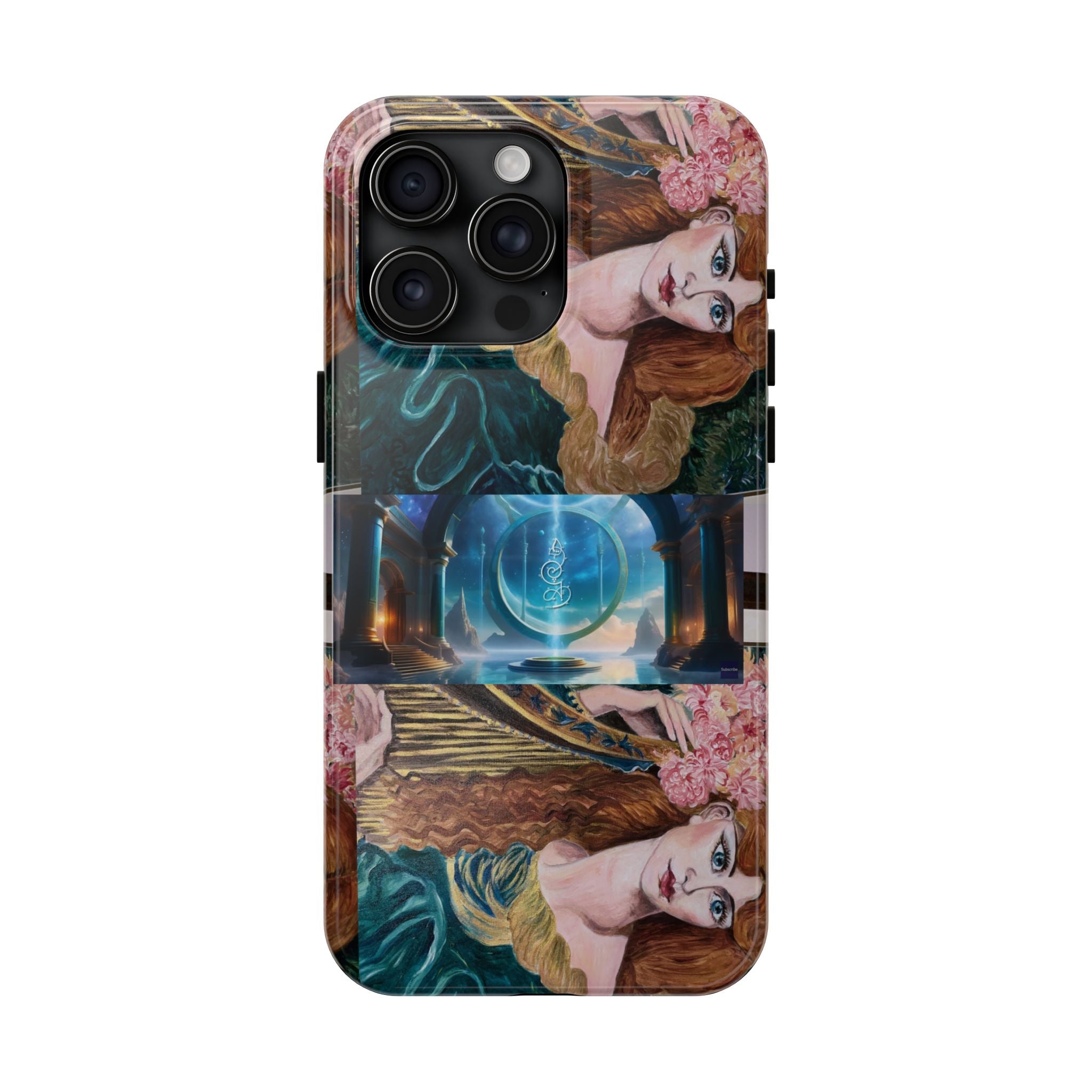 Ancient Greek Goddess of Music, daughter of Zeus, Mistress of Apollo,  Astral Gate, Time Traveller hard phone-case, Angelic Woman Art.