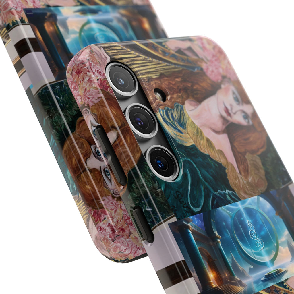 Ancient Greek Goddess of Music, daughter of Zeus, Mistress of Apollo,  Astral Gate, Time Traveller hard phone-case, Angelic Woman Art.