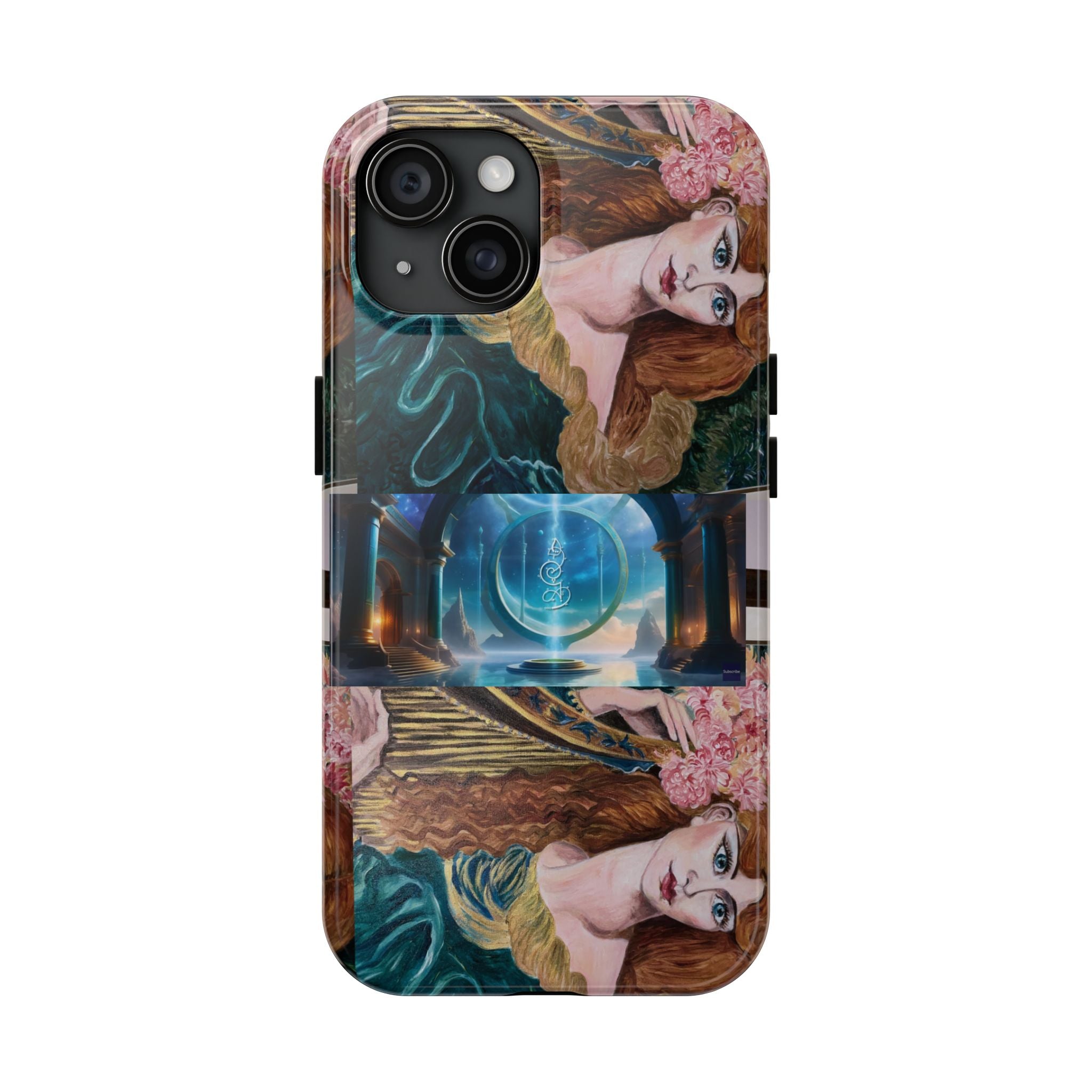 Ancient Greek Goddess of Music, daughter of Zeus, Mistress of Apollo,  Astral Gate, Time Traveller hard phone-case, Angelic Woman Art.