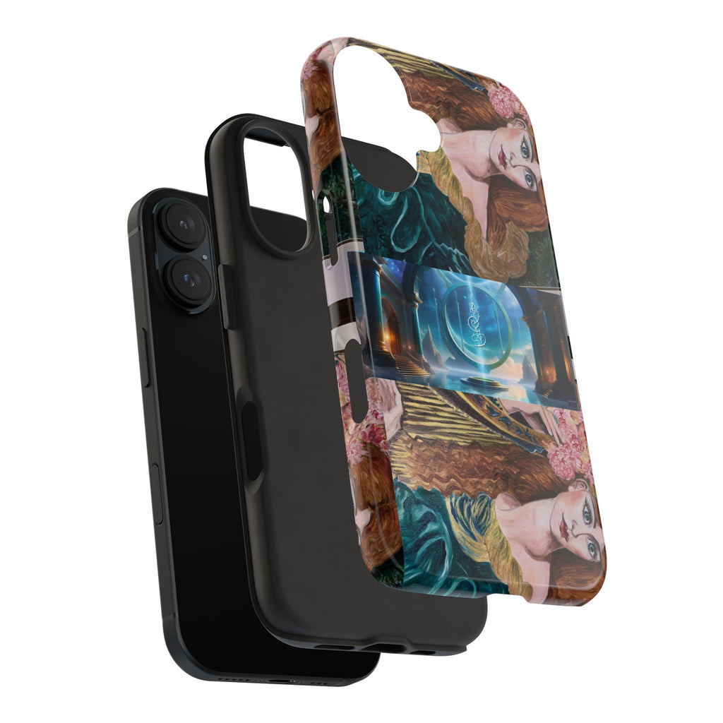 Ancient Greek Goddess of Music, daughter of Zeus, Mistress of Apollo,  Astral Gate, Time Traveller hard phone-case, Angelic Woman Art.