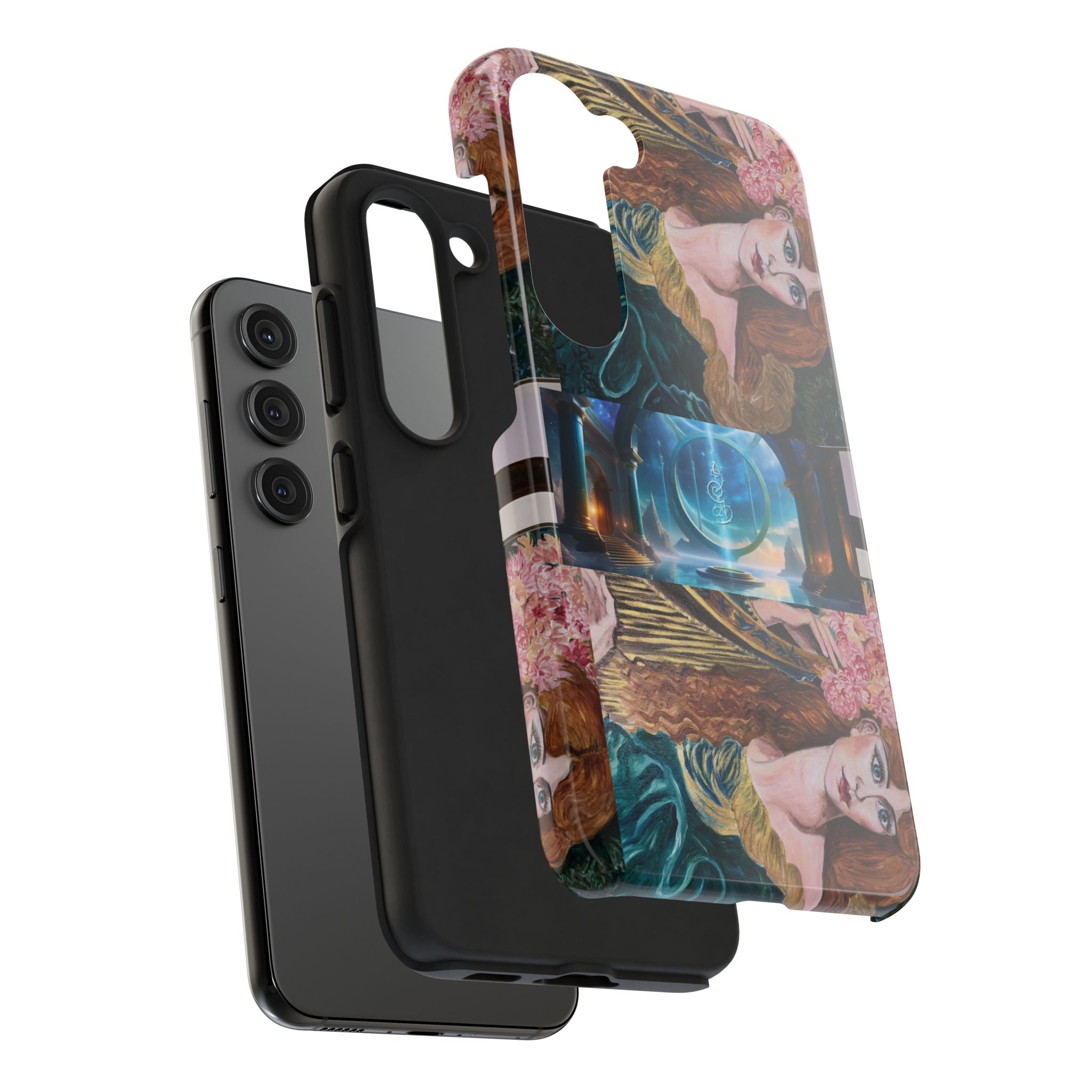 Ancient Greek Goddess of Music, daughter of Zeus, Mistress of Apollo,  Astral Gate, Time Traveller hard phone-case, Angelic Woman Art.