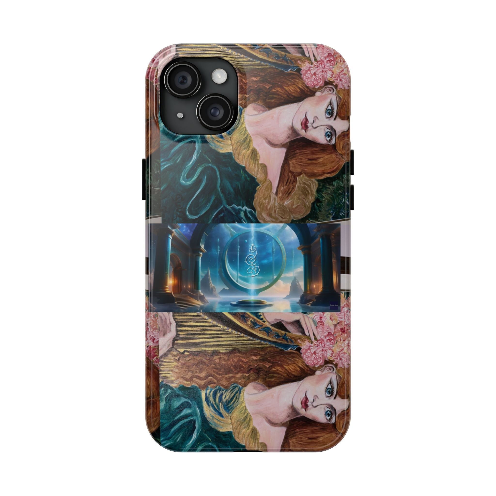Ancient Greek Goddess of Music, daughter of Zeus, Mistress of Apollo,  Astral Gate, Time Traveller hard phone-case, Angelic Woman Art.