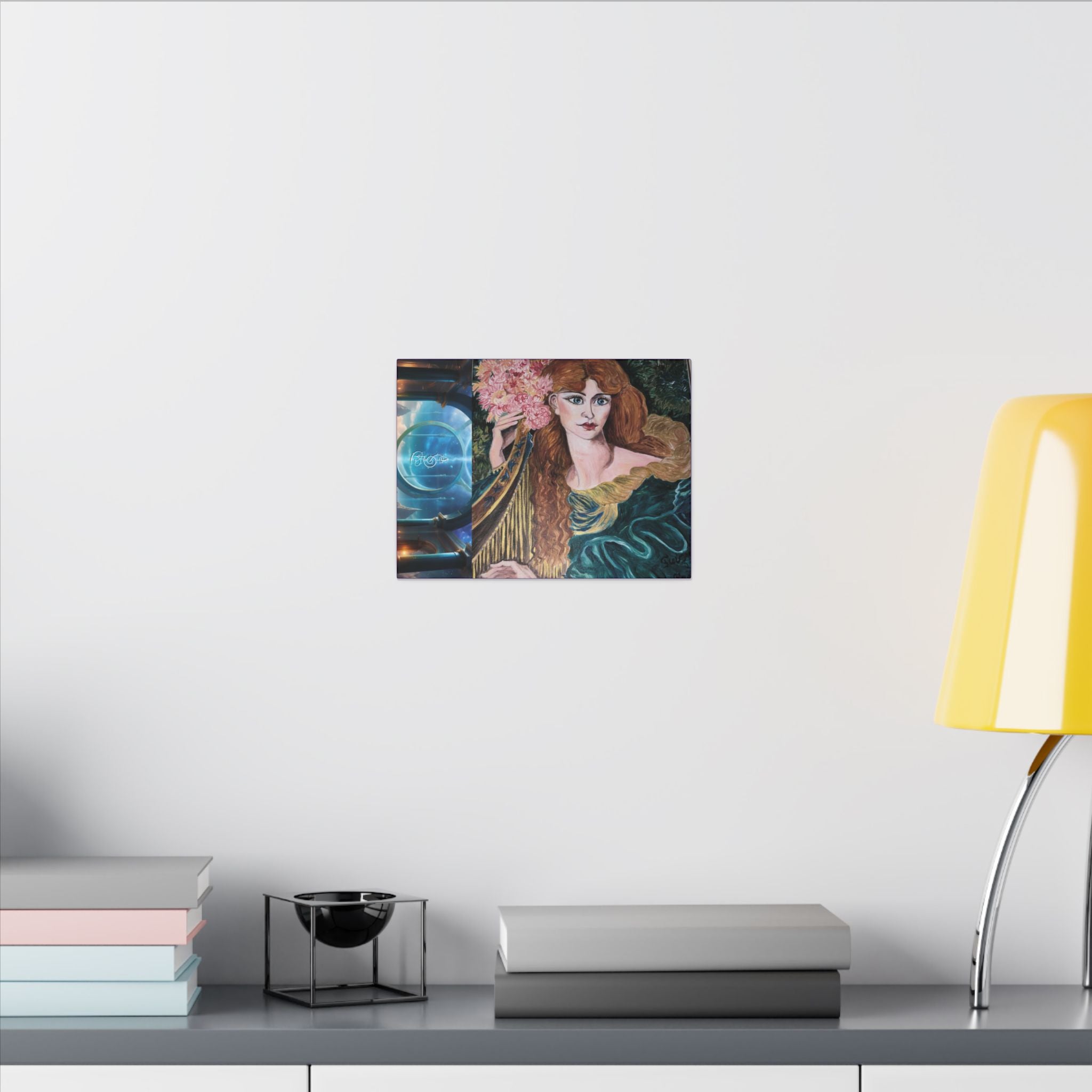 Greek Goddess of Music, Daughter of Zeus, 11 Dimensions Lady with Harp, Canvas