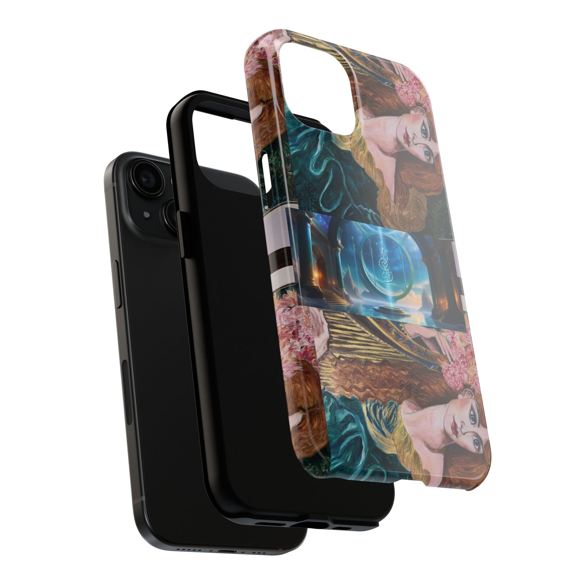 Ancient Greek Goddess of Music, daughter of Zeus, Mistress of Apollo,  Astral Gate, Time Traveller hard phone-case, Angelic Woman Art.