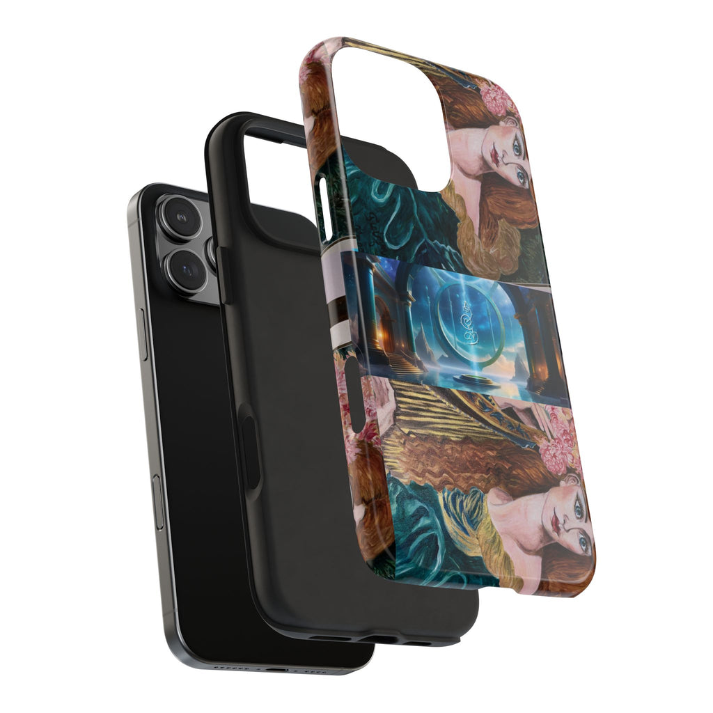 Ancient Greek Goddess of Music, daughter of Zeus, Mistress of Apollo,  Astral Gate, Time Traveller hard phone-case, Angelic Woman Art.