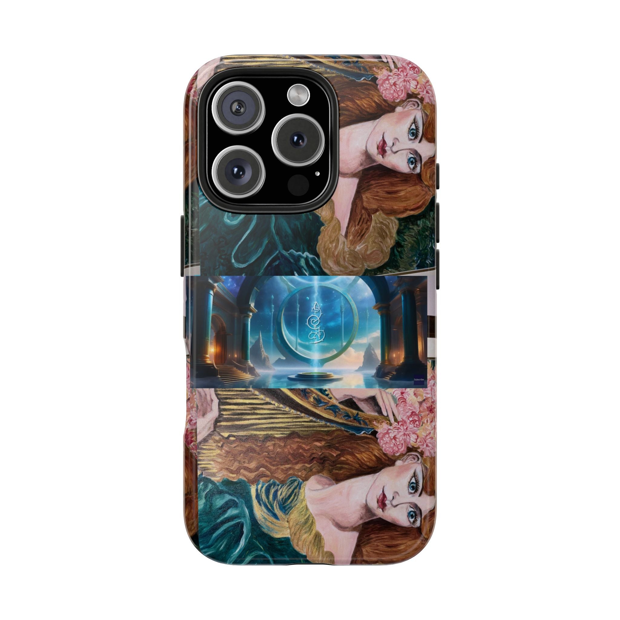 Ancient Greek Goddess of Music, daughter of Zeus, Mistress of Apollo,  Astral Gate, Time Traveller hard phone-case, Angelic Woman Art.