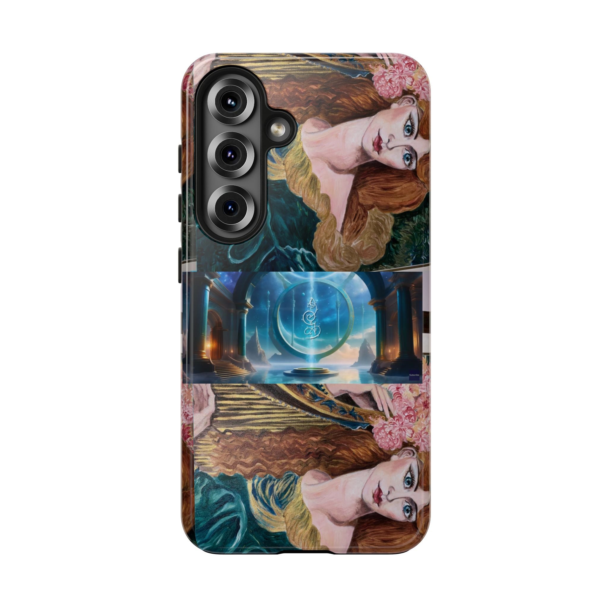 Ancient Greek Goddess of Music, daughter of Zeus, Mistress of Apollo,  Astral Gate, Time Traveller hard phone-case, Angelic Woman Art.