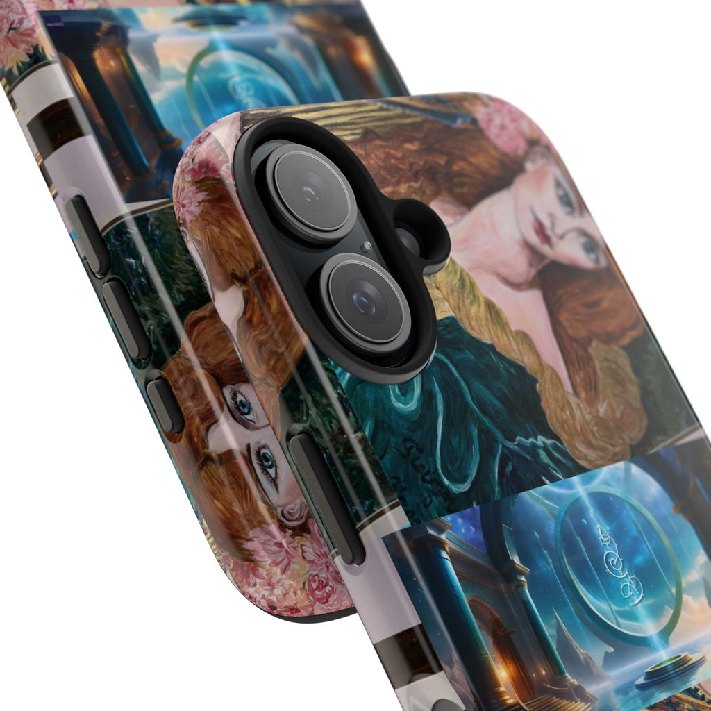 Ancient Greek Goddess of Music, daughter of Zeus, Mistress of Apollo,  Astral Gate, Time Traveller hard phone-case, Angelic Woman Art.