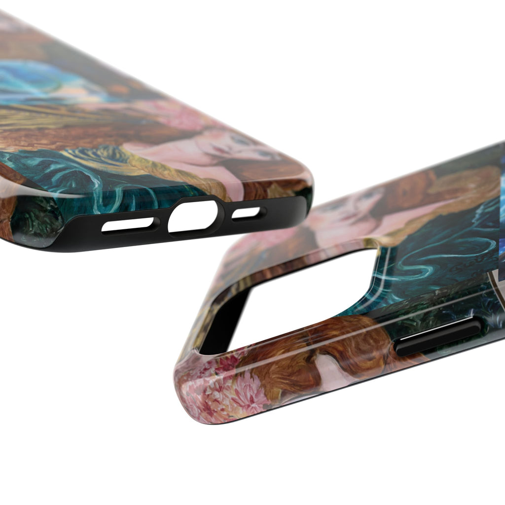 Ancient Greek Goddess of Music, daughter of Zeus, Mistress of Apollo,  Astral Gate, Time Traveller hard phone-case, Angelic Woman Art.