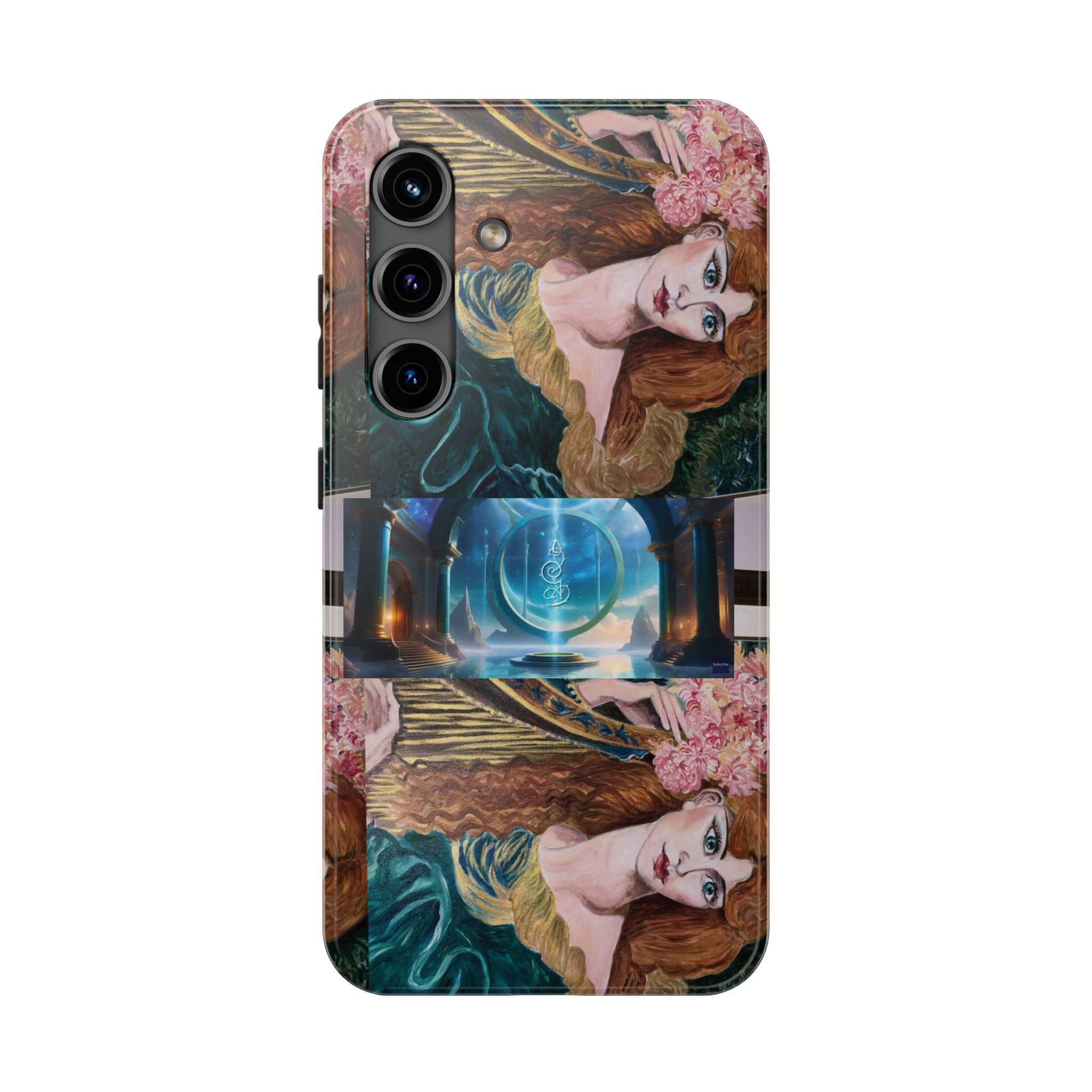 Ancient Greek Goddess of Music, daughter of Zeus, Mistress of Apollo,  Astral Gate, Time Traveller hard phone-case, Angelic Woman Art.