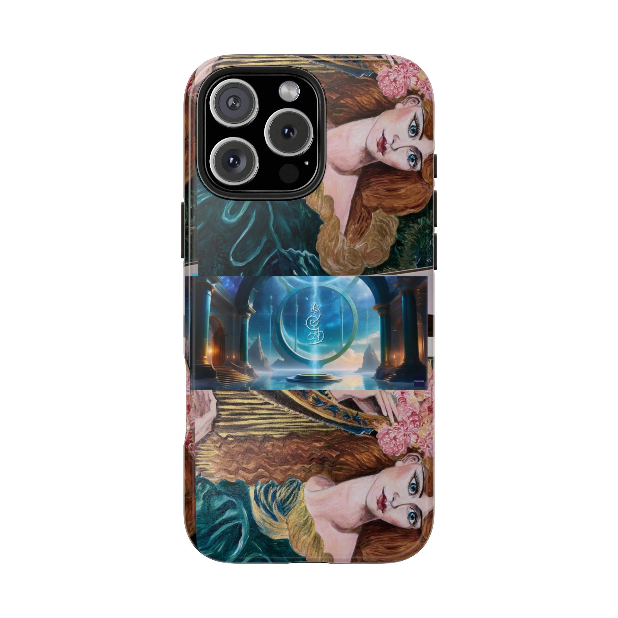 Ancient Greek Goddess of Music, daughter of Zeus, Mistress of Apollo,  Astral Gate, Time Traveller hard phone-case, Angelic Woman Art.