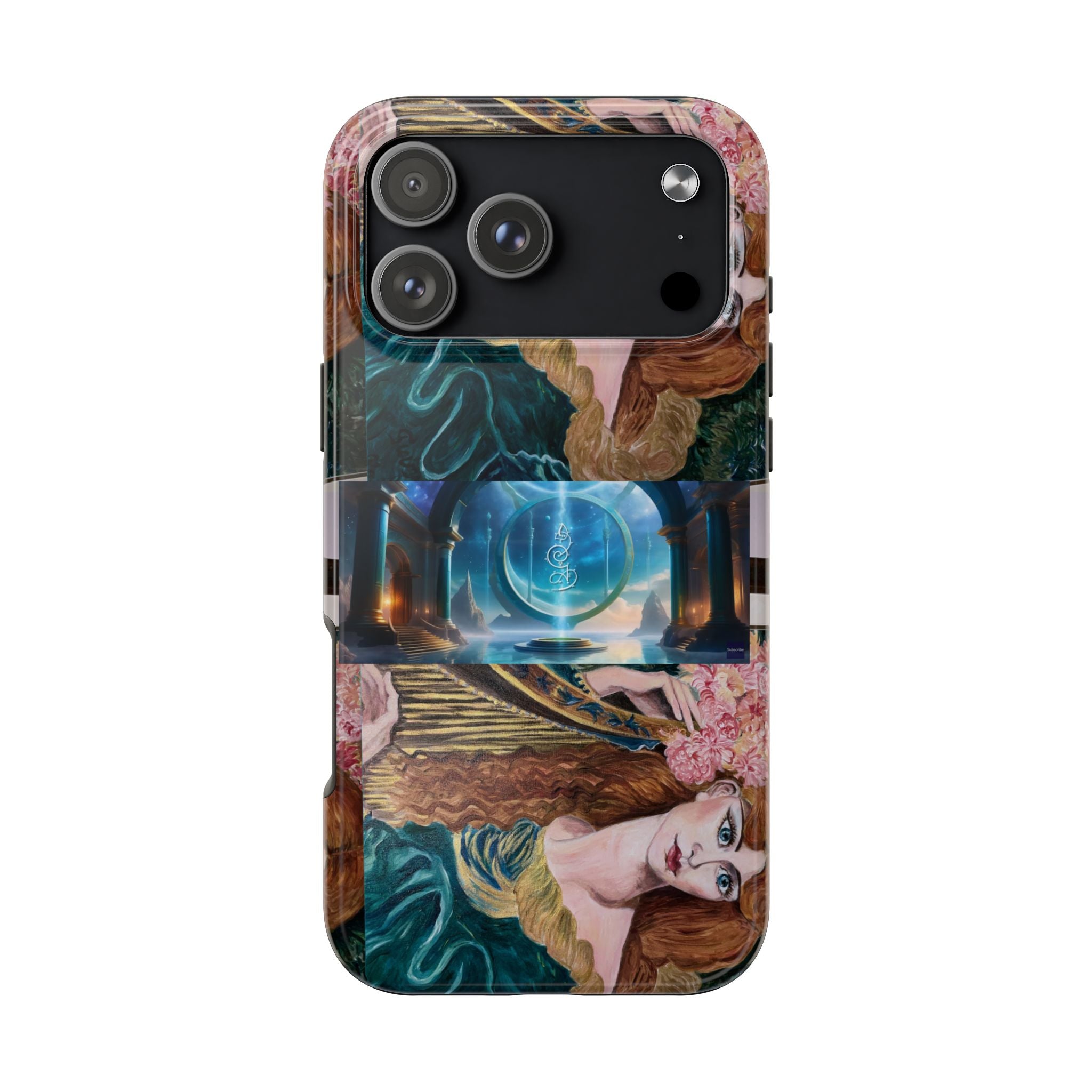 Ancient Greek Goddess of Music, daughter of Zeus, Mistress of Apollo,  Astral Gate, Time Traveller hard phone-case, Angelic Woman Art.
