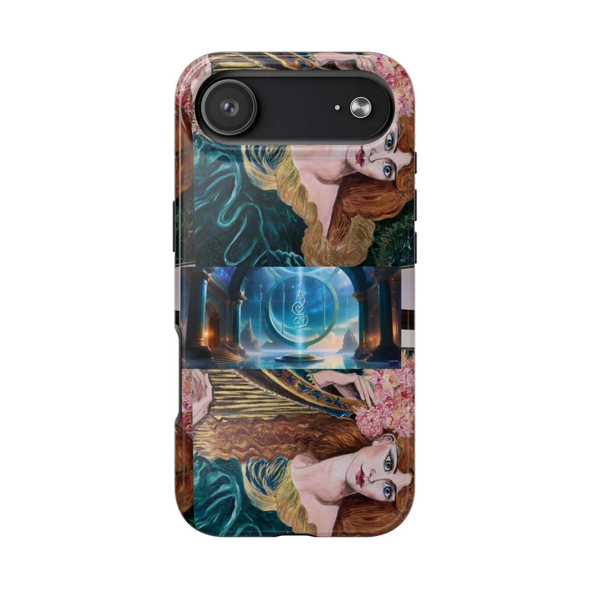 Ancient Greek Goddess of Music, daughter of Zeus, Mistress of Apollo,  Astral Gate, Time Traveller hard phone-case, Angelic Woman Art.