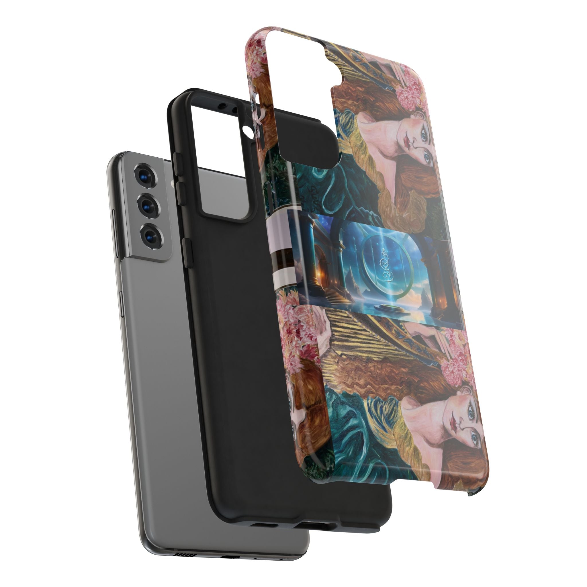 Ancient Greek Goddess of Music, daughter of Zeus, Mistress of Apollo,  Astral Gate, Time Traveller hard phone-case, Angelic Woman Art.