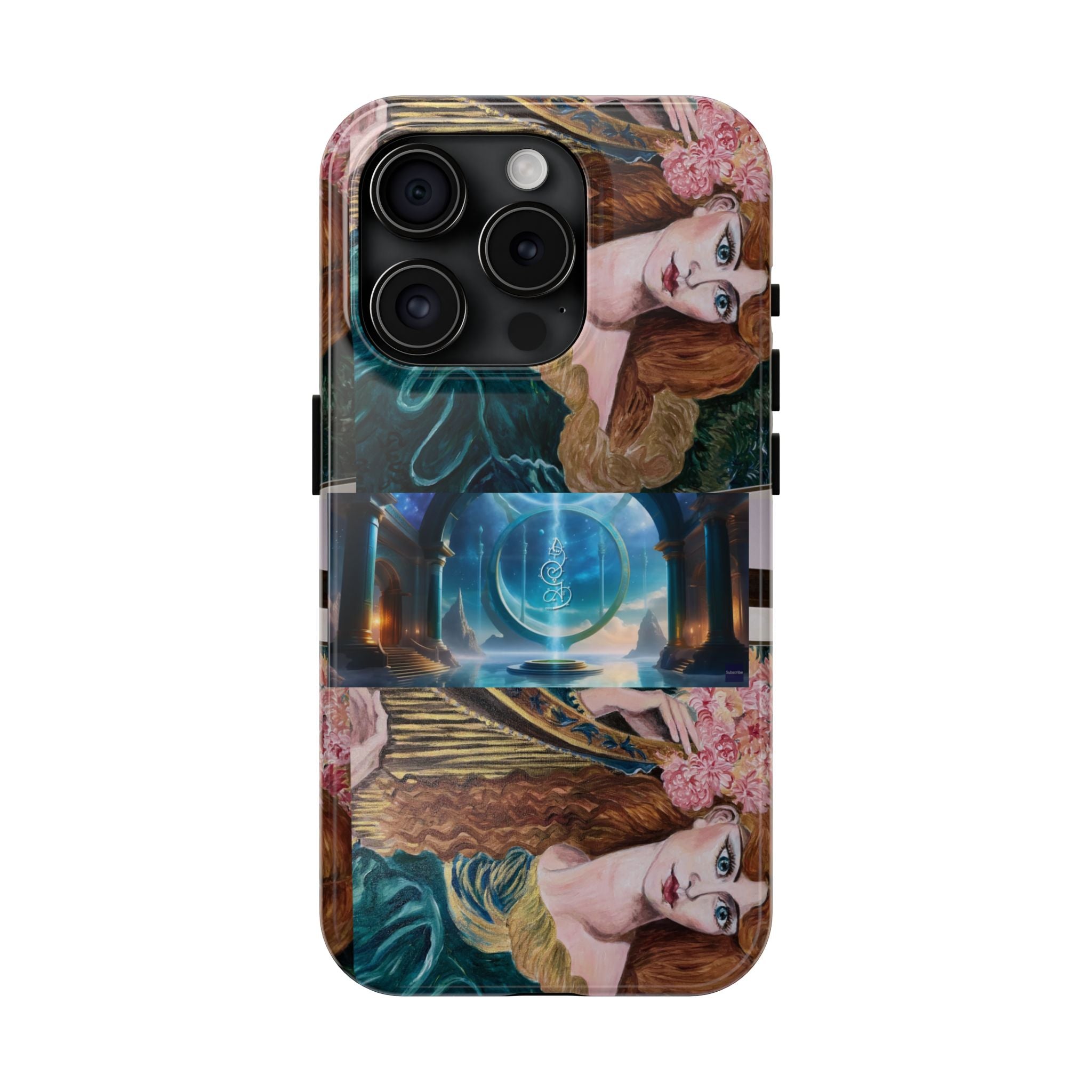 Ancient Greek Goddess of Music, daughter of Zeus, Mistress of Apollo,  Astral Gate, Time Traveller hard phone-case, Angelic Woman Art.
