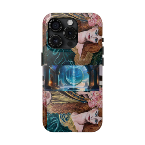 Ancient Greek Goddess of Music, daughter of Zeus, Mistress of Apollo,  Astral Gate, Time Traveller hard phone-case, Angelic Woman Art.