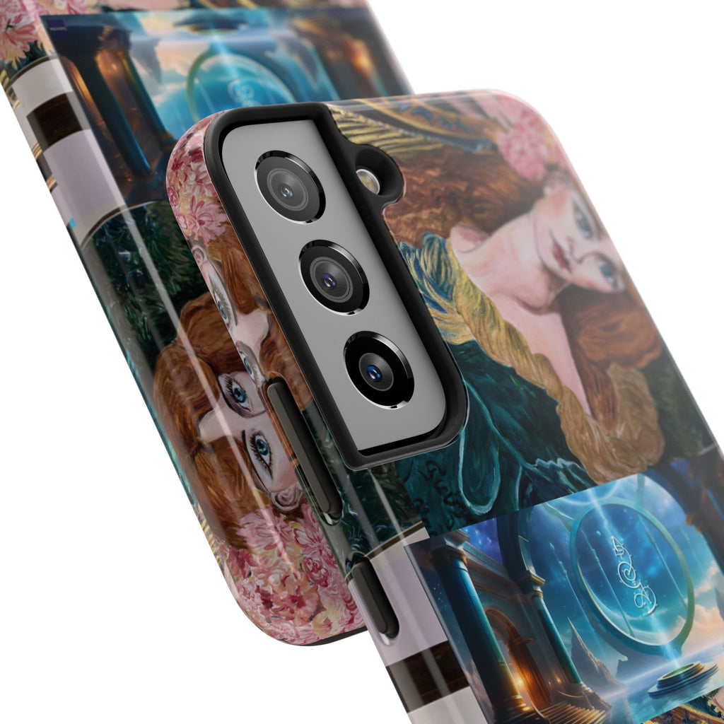 Ancient Greek Goddess of Music, daughter of Zeus, Mistress of Apollo,  Astral Gate, Time Traveller hard phone-case, Angelic Woman Art.
