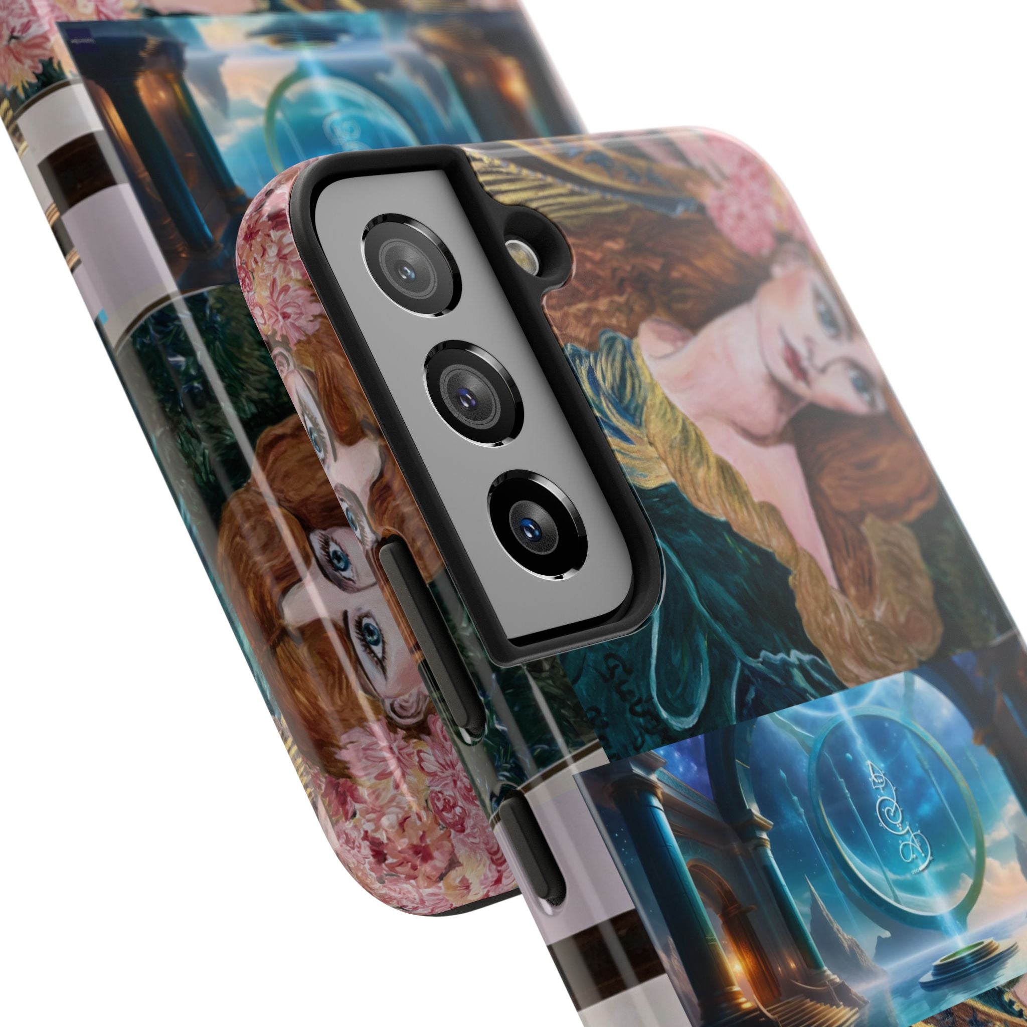 Ancient Greek Goddess of Music, daughter of Zeus, Mistress of Apollo,  Astral Gate, Time Traveller hard phone-case, Angelic Woman Art.