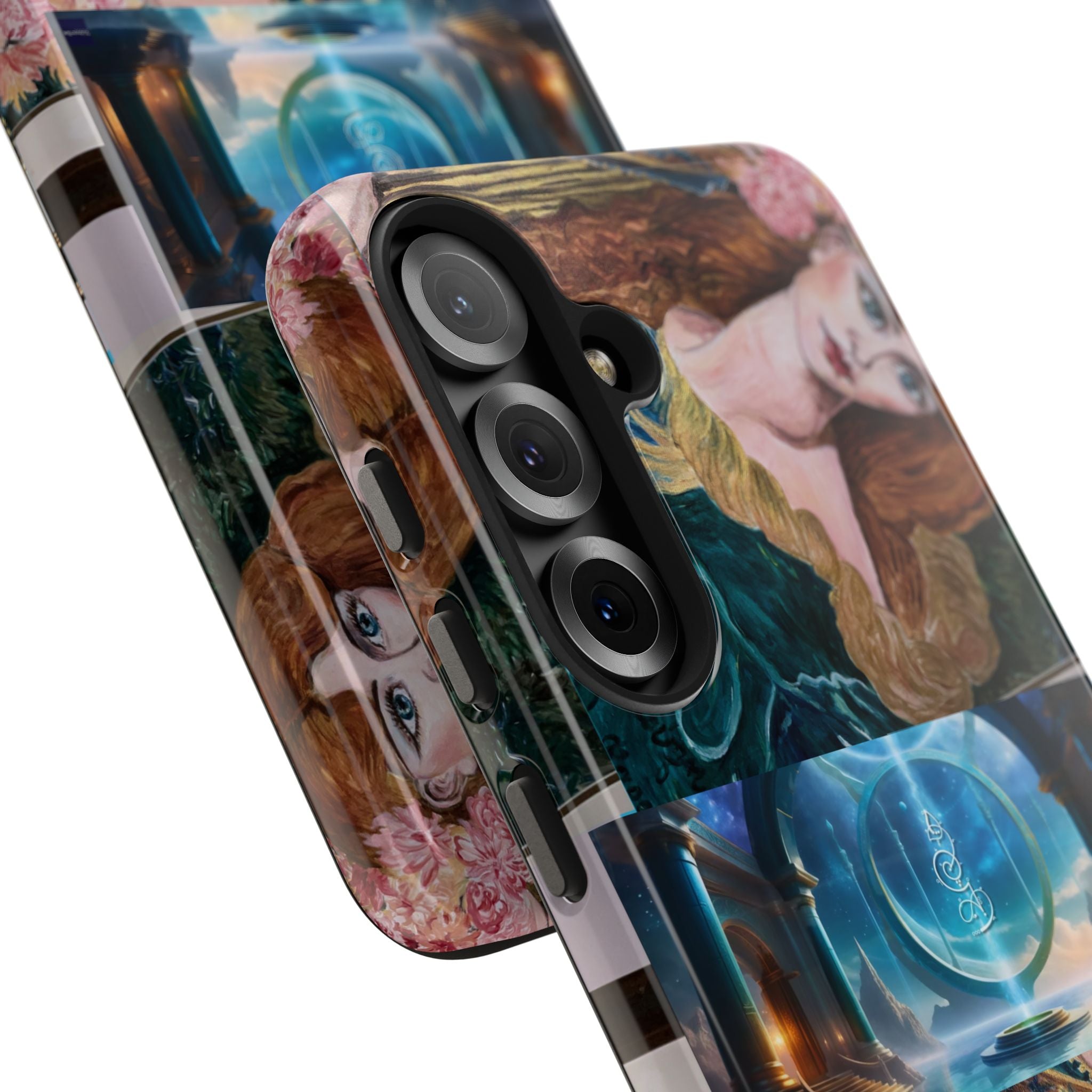 Ancient Greek Goddess of Music, daughter of Zeus, Mistress of Apollo,  Astral Gate, Time Traveller hard phone-case, Angelic Woman Art.
