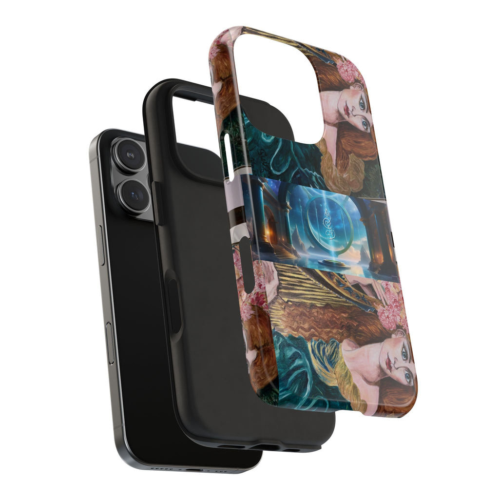 Ancient Greek Goddess of Music, daughter of Zeus, Mistress of Apollo,  Astral Gate, Time Traveller hard phone-case, Angelic Woman Art.