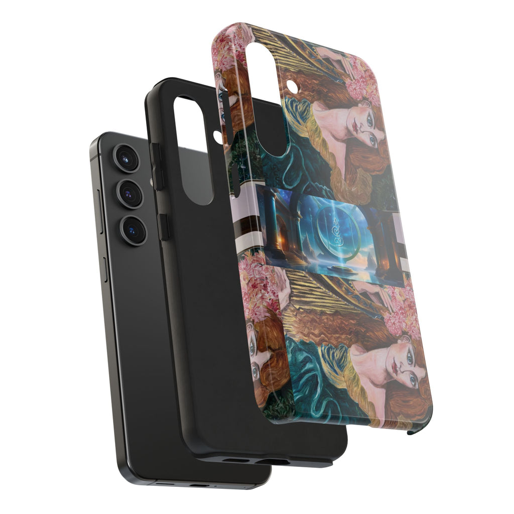 Ancient Greek Goddess of Music, daughter of Zeus, Mistress of Apollo,  Astral Gate, Time Traveller hard phone-case, Angelic Woman Art.