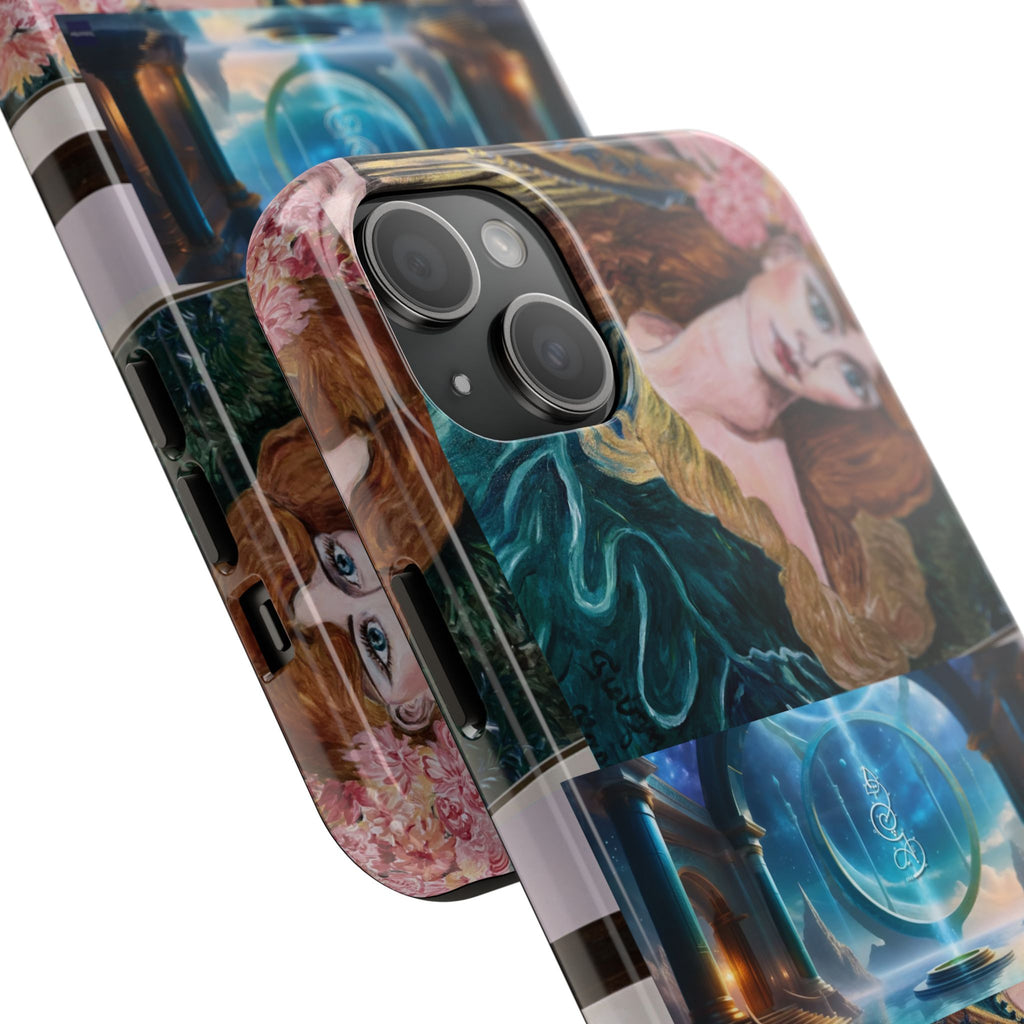 Ancient Greek Goddess of Music, daughter of Zeus, Mistress of Apollo,  Astral Gate, Time Traveller hard phone-case, Angelic Woman Art.