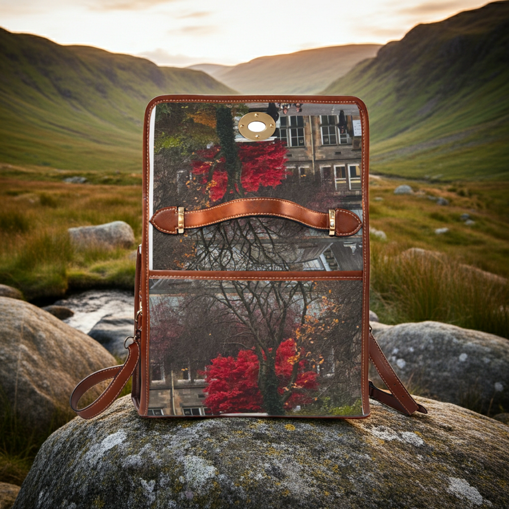 Vintage Leather Manor Photo Collage Waterproof Canvas Bag by Effrosyni