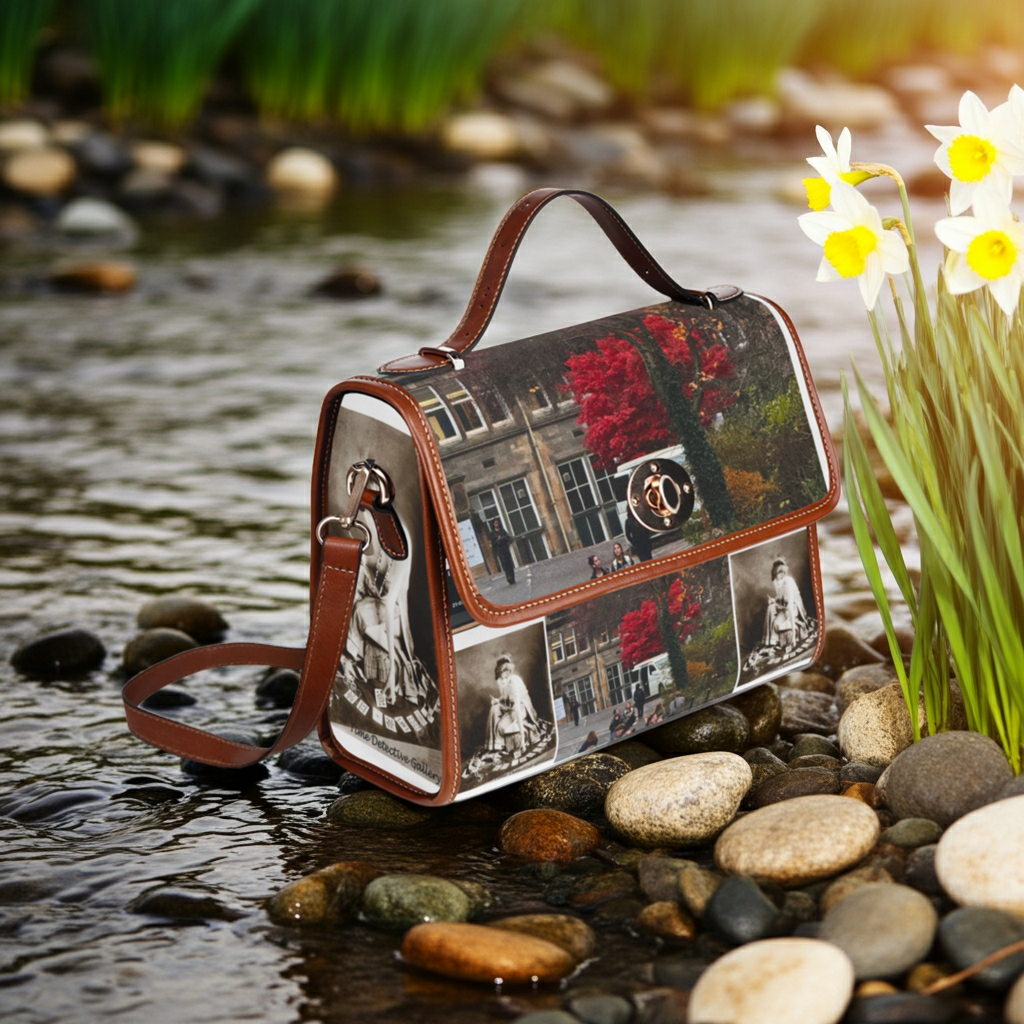 Vintage Leather Manor Photo Collage Waterproof Canvas Bag by Effrosyni